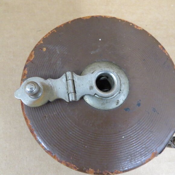 Lufkin Rule Co. Vintage 50’ Tape Measure – Leather Bound – Metallic Tape Works - Picture 9 of 11